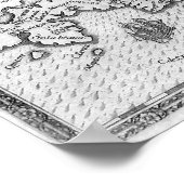 1594 Kaart van Midden-Amerika Poster (Hoek)