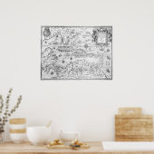 1594 Kaart van Midden-Amerika Poster (Keuken)