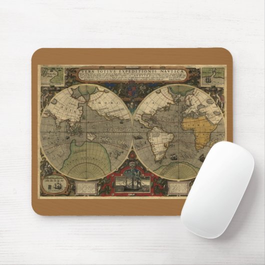 1595 Hondius Kaart Mousepad Muismat (Met muis)