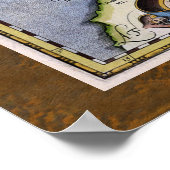 1595 Kaart van Europa met Abraham Ortelius Cartogr Poster (Hoek)