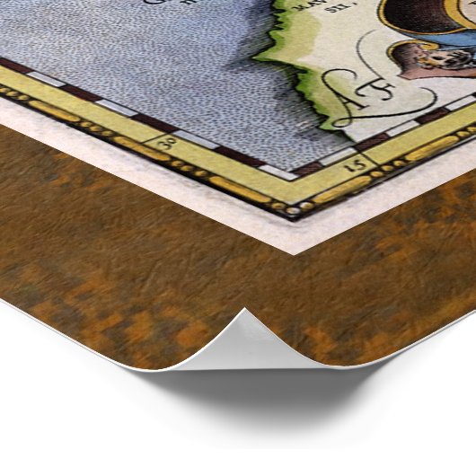 1595 Kaart van Europa met Abraham Ortelius Cartogr Poster (Hoek)