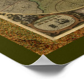 "1595 Wereldkaart van Hondius" Historic Map Poster (Hoek)