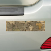 1595 Wereldkaart van Jodocus Hondius Bumpersticker (Op auto)