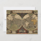 1595  Wereldkaart van Jodocus Hondius Kaart (Voorkant)