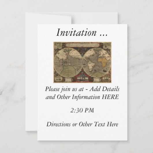 1595  Wereldkaart van Jodocus Hondius Kaart (Achterkant)