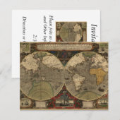 1595 Wereldkaart van Jodocus Hondius Kaart (Voorkant / Achterkant)