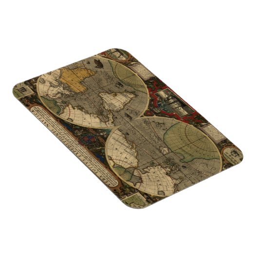 1595  Wereldkaart van Jodocus Hondius Magneet (Rechterzijde)