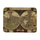 1595  Wereldkaart van Jodocus Hondius Magneet (Horizontaal)