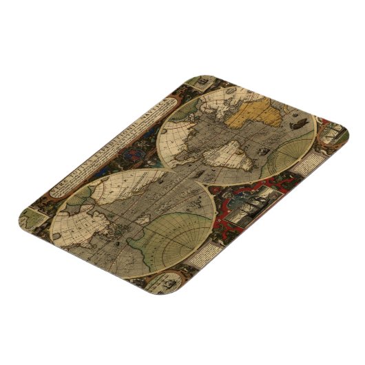 1595  Wereldkaart van Jodocus Hondius Magneet (Linkerzijde)