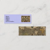 1595  Wereldkaart van Jodocus Hondius Mini Visitekaartje (Voorkant / Achterkant)