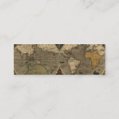 1595  Wereldkaart van Jodocus Hondius Mini Visitekaartje (Achterkant)