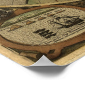 1595 Wereldkaart van Jodocus Hondius Poster (Hoek)