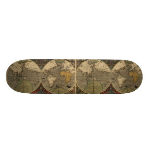 1595  Wereldkaart van Jodocus Hondius Skateboard