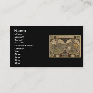 1595  Wereldkaart van Jodocus Hondius Visitekaartje