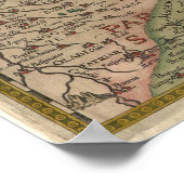 1596 Kaart van Zuid-Azië Poster (Hoek)