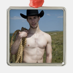 15974-RA Cowboy Metalen Ornament