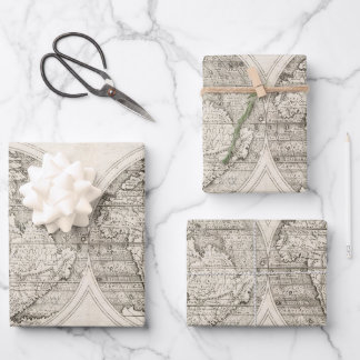 1598 Wereldkaart Latijnse cartografie Inpakpapier Vel