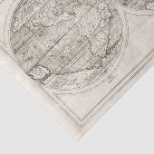 1598 Wereldkaart Latijnse cartografie Tissuepapier (Detail)