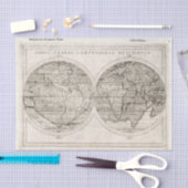 1598 Wereldkaart Latijnse cartografie Tissuepapier (Craft)