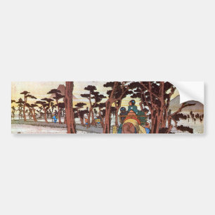 15. 吉 宿, 広 Yoshiwara-juku, Hiroshige, Ukiyo-e Bumpersticker