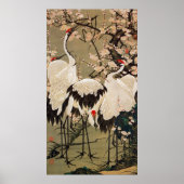 15. 梅 群 図, 若 冲 Plum Blossom & Cranes, Jakuchüu Poster (Voorkant)