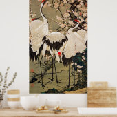 15. 梅 群 図, 若 冲 Plum Blossom & Cranes, Jakuchüu Poster (Keuken)