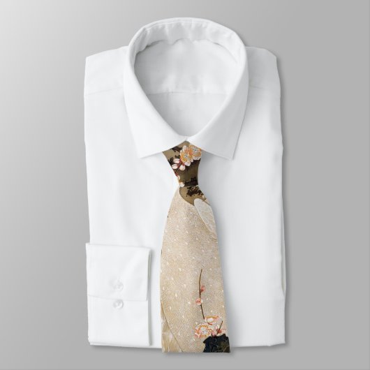 15. 梅 群 図, 若 冲 Plum Blossom & Cranes, Jakuchüu Stropdas (Gebonden)