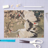 15. 梅 群 図, 若 冲 Plum Blossom & Cranes, Jakuchüu Tissuepapier (Craft)
