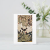 15. 梅 群 図, 若 Plum Blossom & Cranes, Jakuchüu Briefkaart (Staand voorkant)