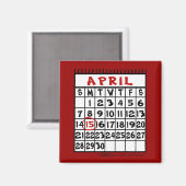 15 april-Belasting Humor Magneet (Voorkant / Achterkant)