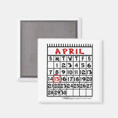 15 april-Belasting Humor Magneet (Voorkant / Achterkant)