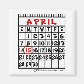 15 april-Belasting Humor Magneet (Voorkant)