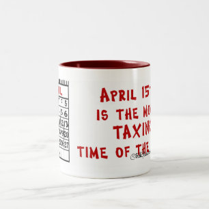 15 april - Meeste belastingtijd van het jaar! Tweekleurige Koffiemok