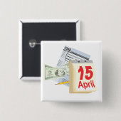 15 april - vierkante button 5,1 cm (Voorkant /achterkant)