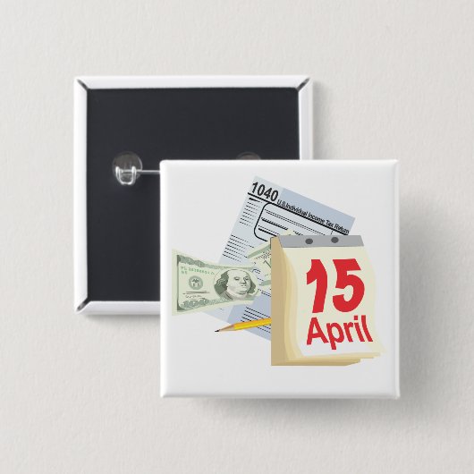 15 april - vierkante button 5,1 cm (Voorkant /achterkant)