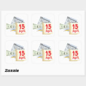 15 april - vierkante sticker (Vel)