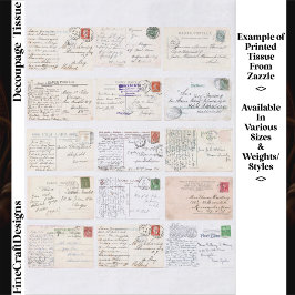 15 Authentic Vintage Postcard Backs ET2 Decoupage Tissuepapier