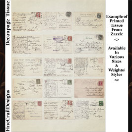 15 authentieke vintage ansichtkaart achterzijdes E Tissuepapier