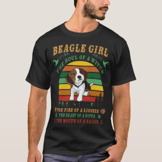 15 Beagle meisje de ziel het vuur het hart de mond T-shirt