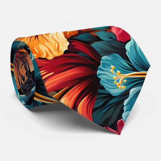 #15 Bloemen patroon Stropdas (Opgerold)