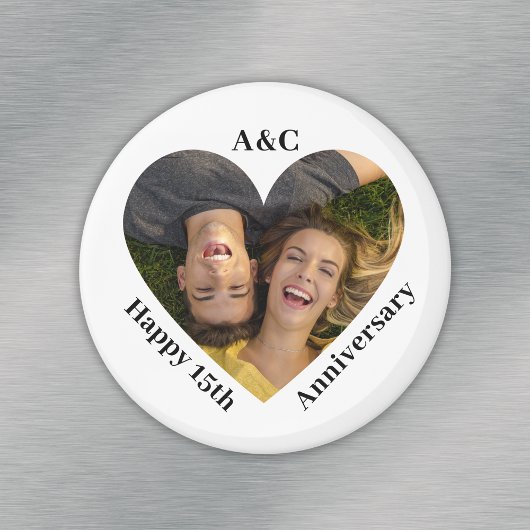 15 bruiloft Jubileum paar Keepsake hart foto Magneet