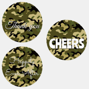 15-delige Camouflage Groen, Bruin, Taupe & Zwart Labels