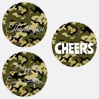 15-delige Camouflage Groen, Bruin, Taupe & Zwart Labels