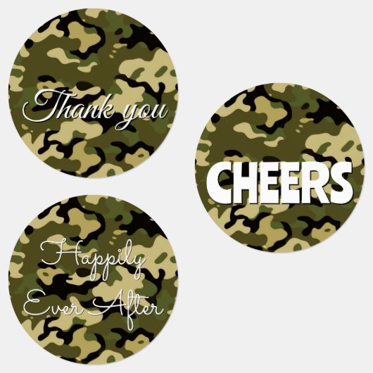 15-delige Camouflage Groen, Bruin, Taupe & Zwart Labels (Groep)