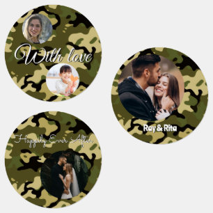 15-delige fotocamouflage groen, bruin, tan en zwar labels