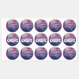 15-delige Fuchsia & Zacht Roze Penseelstreken Labels
