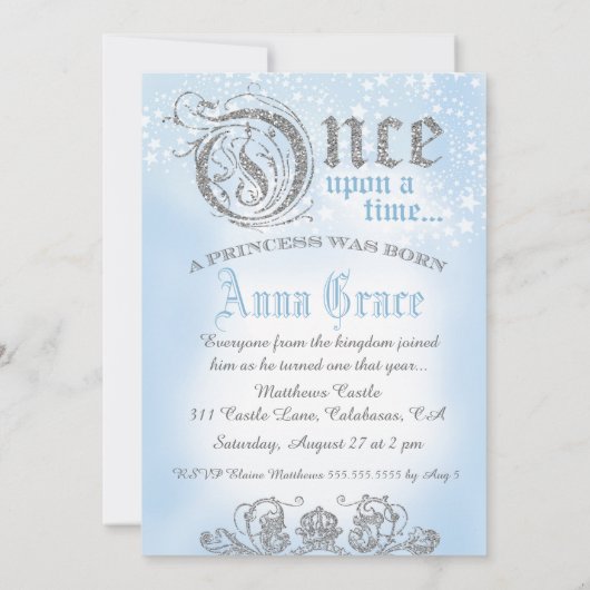 15 Eenmaal per keer prinses Blue Kaart (Achterkant)