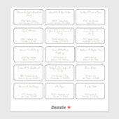 15 Eenvoudige individuele bruiloft gast naam adres Sticker (Vel)