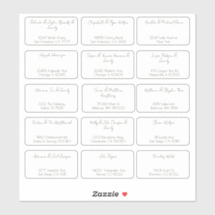 15 Eenvoudige individuele bruiloft gast naam adres Sticker