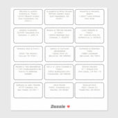 15 Eenvoudige individuele bruiloft gast naam adres Sticker (Vel)